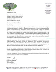 Letter to State Water Board