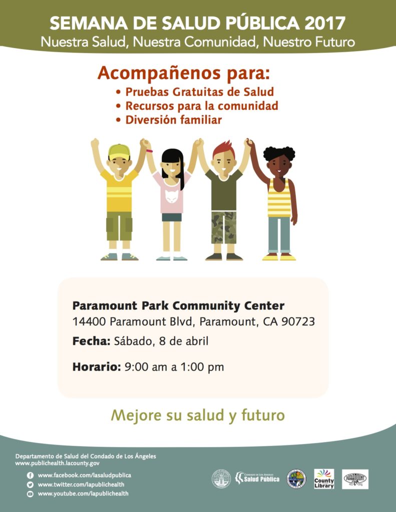 Community Wellness Fair - Paramount Park Community Center Spanish Flyer